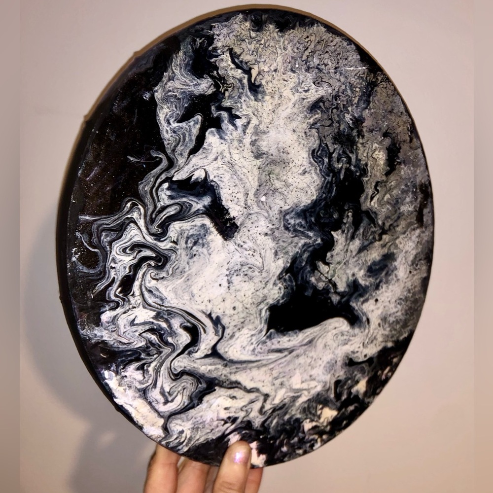 Handmade Acrylic Pour Painting! To the Moon and back!